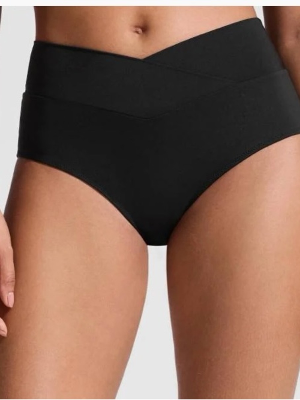 New Crazy Yoga Black High Waist V-Front Bikini Bottom